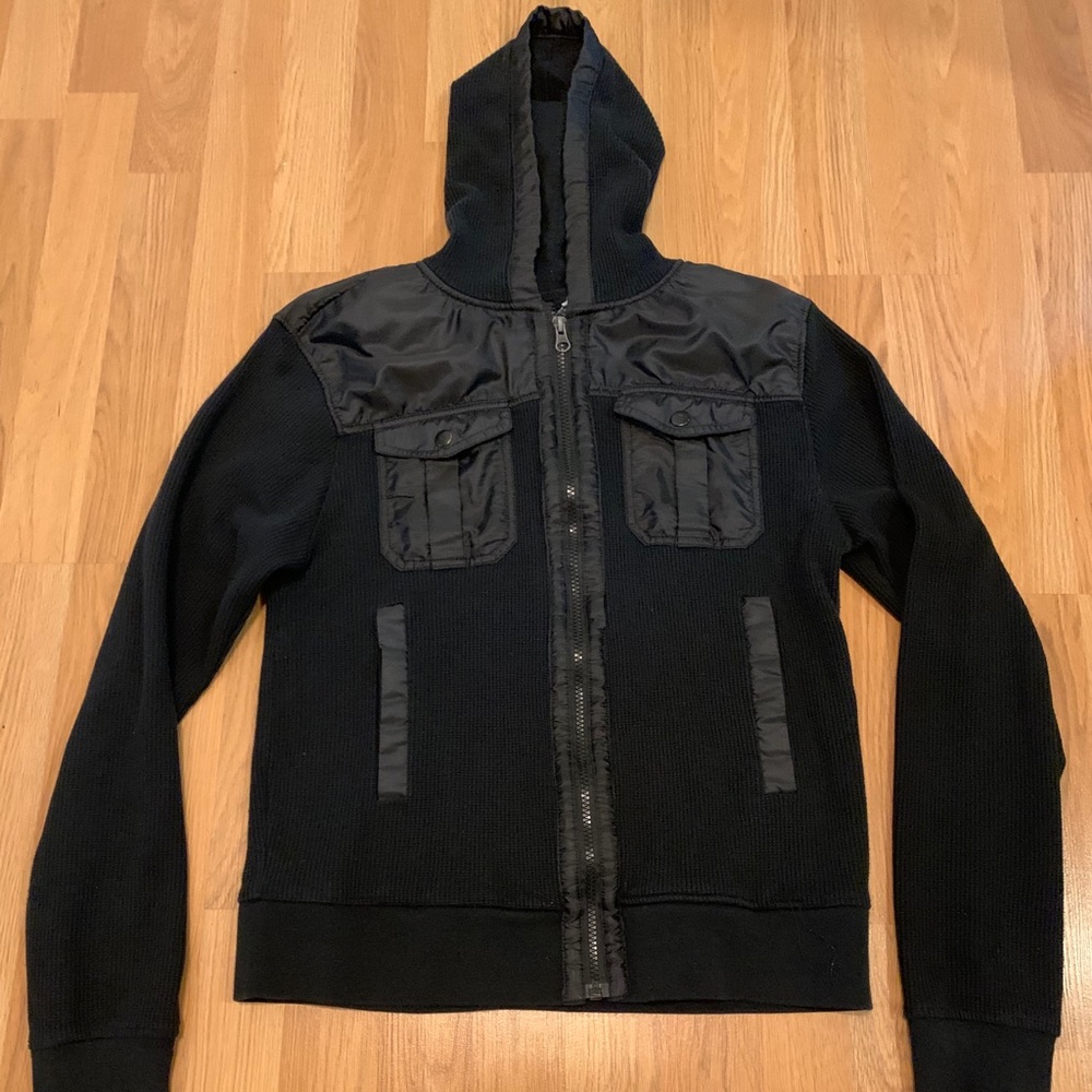 Paper Denim & Cloth Ribbed Hooded Long Sleeve